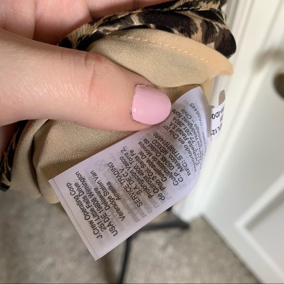 J. Crew Factory Leopard Ruffle Tie-neck Top - Picture 8 of 8